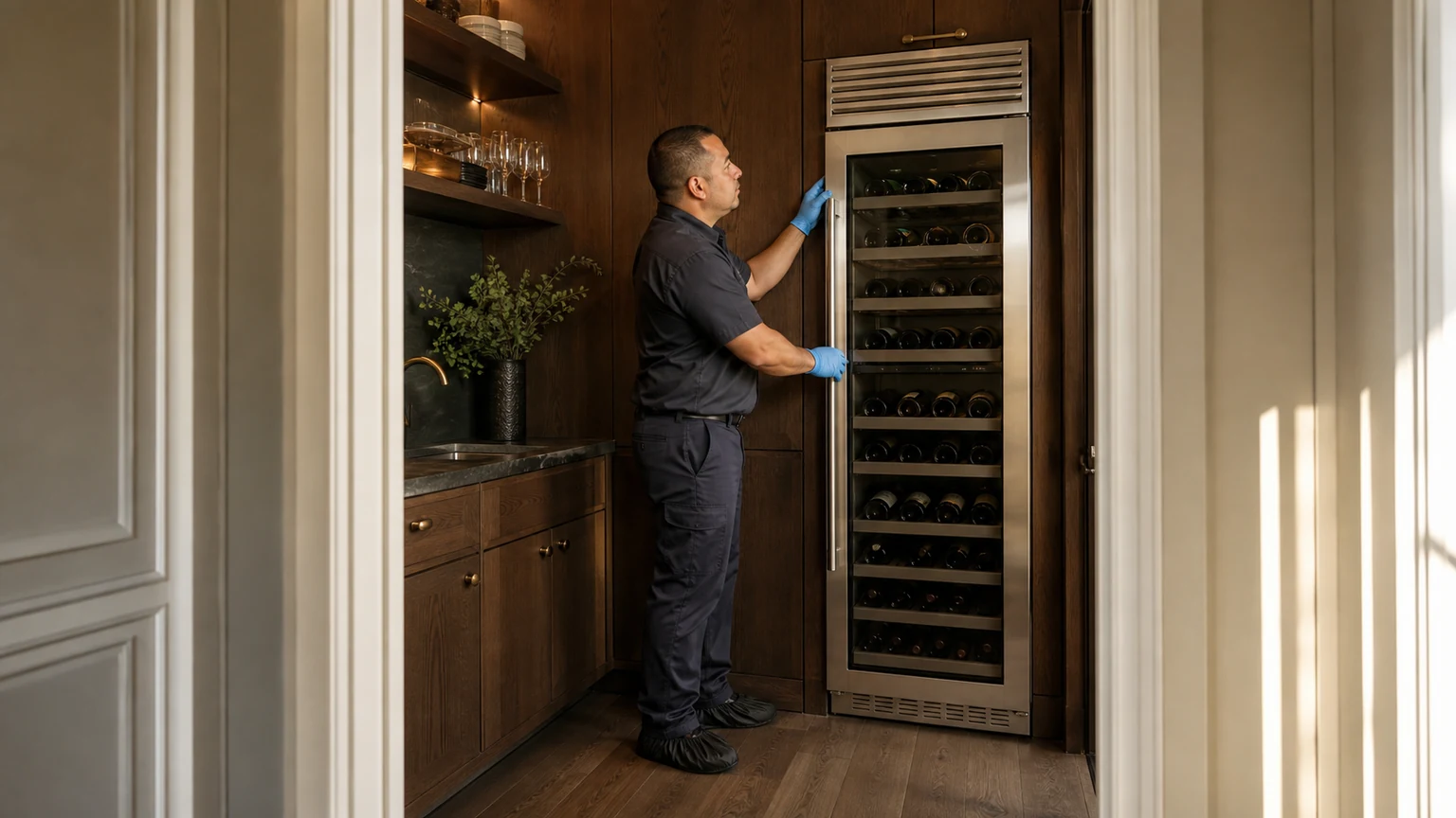 Built-in wine cooler diagnostic visit in the service area
